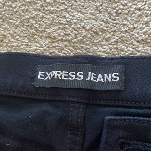 Express black mid-rise ripped/distressed jeans